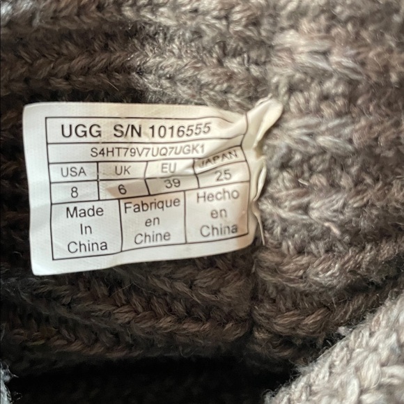 UGG Australia Classic Cardy Knit Button Boots Gray Women’s Size 8 Cozy Shoes - Picture 12 of 15